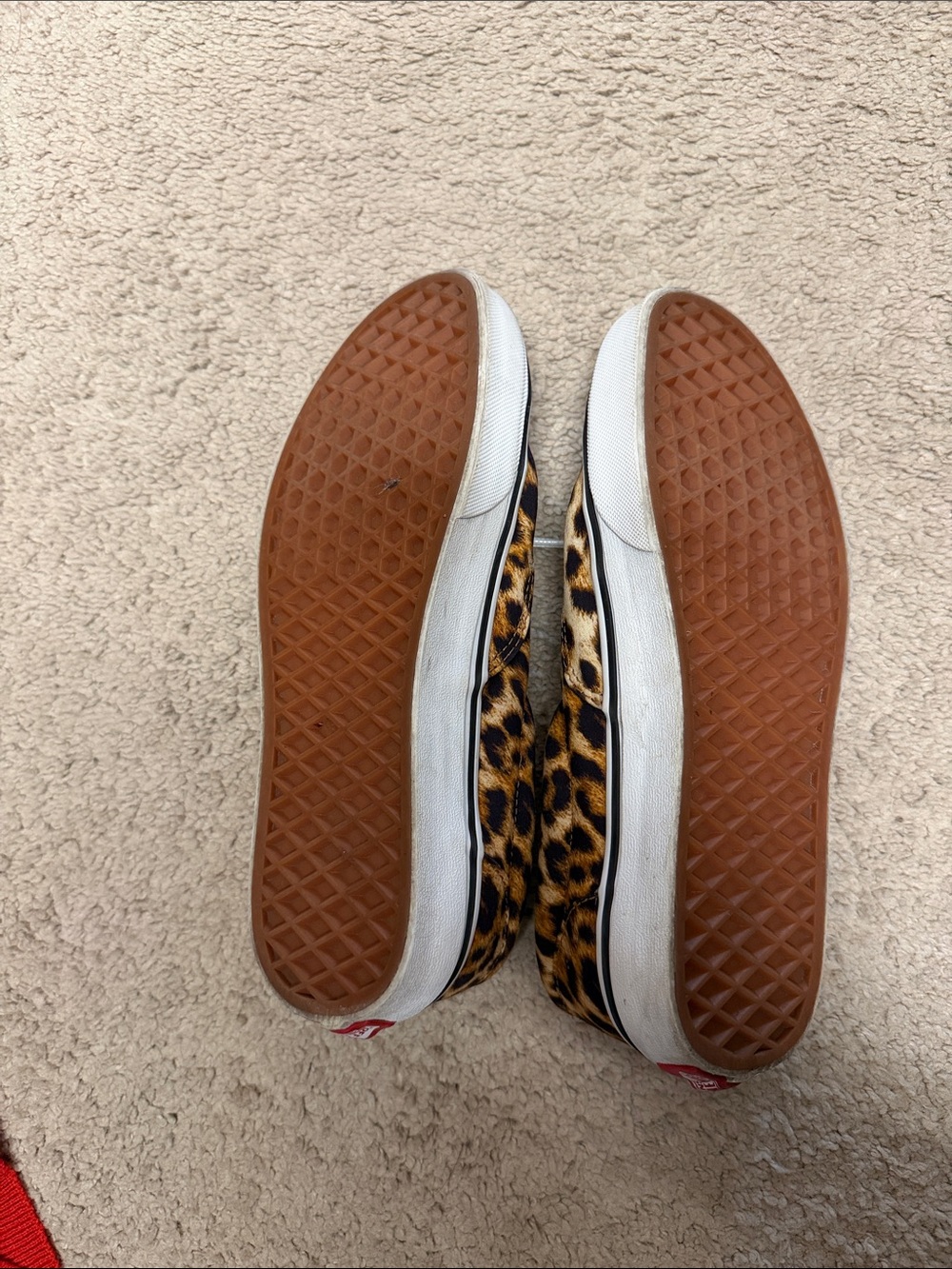 Vans Leopard Print Canvas Sneakers - Brown & Black 7.5 Womens - Picture 5 of 7